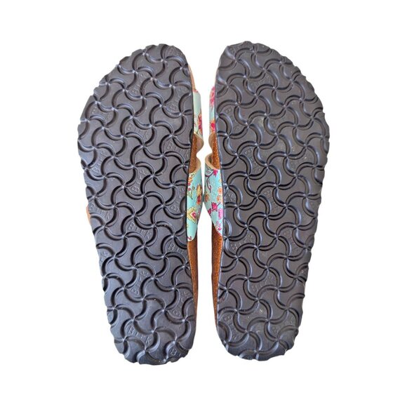 Birkenstock Birki's Floral Pattern Criss Cross Straps Sz 38.50 US 7.5-8 Germany - Picture 9 of 11